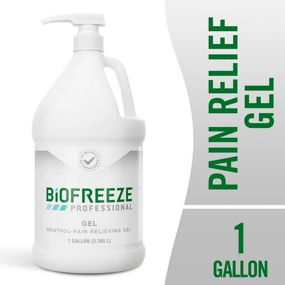 Biofreeze Professional Menthol Pain Relieving Gel 1 Gallon Bottle With Pump For Pain Relief Of Sore Muscles, Arthritis, Backache, And Joint Pain, Original Green Formula (Packaging May Vary)