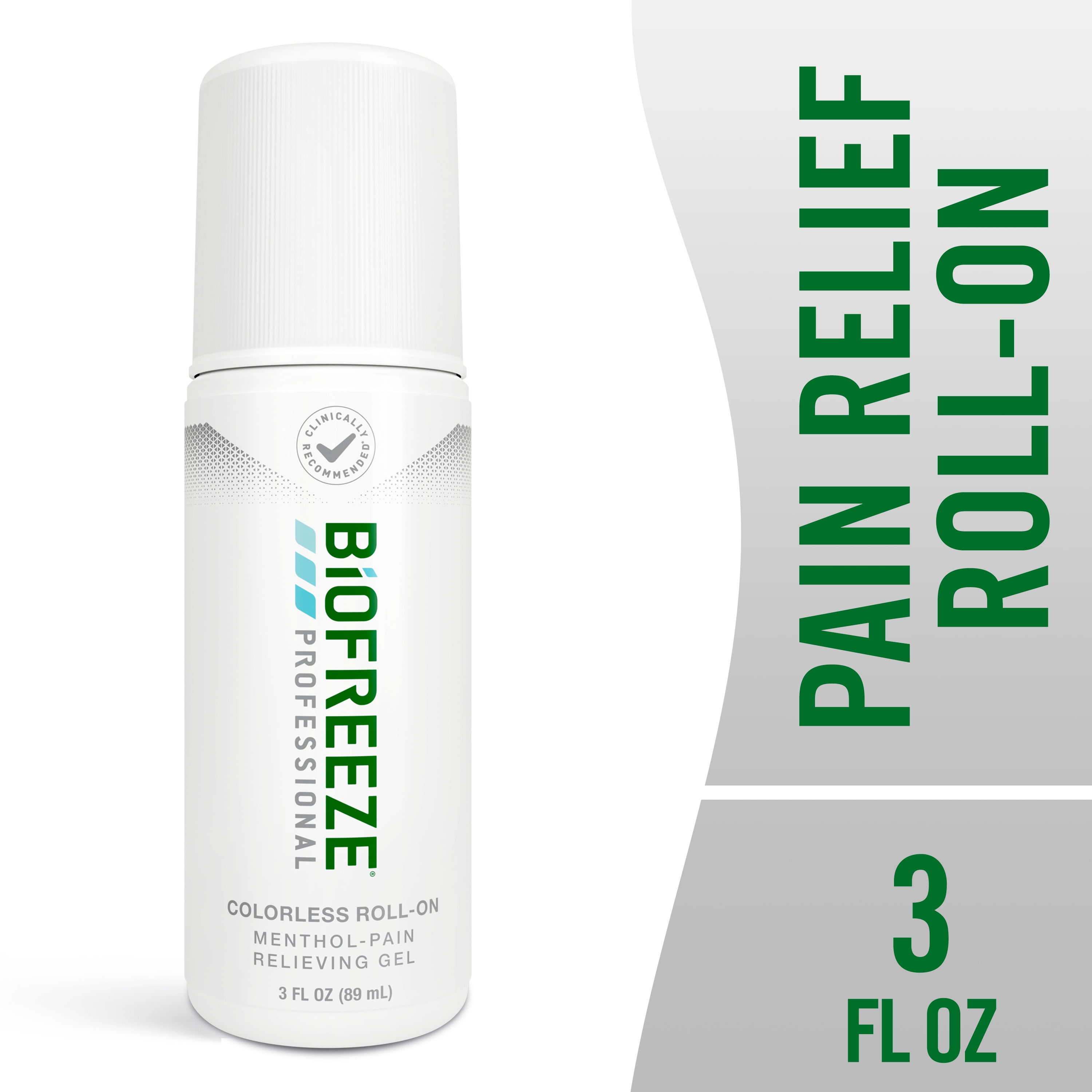 Biofreeze Professional Menthol Roll-On Pain-Relieving Gel 3 FL OZ, Colorless Topical Pain Reliever For Muscles And Joints From Arthritis, Backache, Strains, Bruises, & Sprains (Package May Vary)