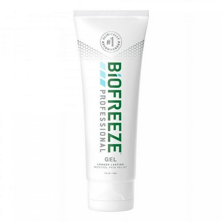 Biofreeze Professional Topical Pain Relief Gel - 5% Strength Menthol, Green Gel, 4 ounce Tube, 12 Count