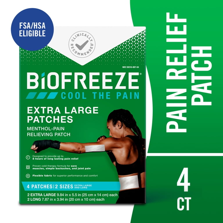 Biofreeze XL Back Pain Relief Patches, Back Knee Muscle Joint and