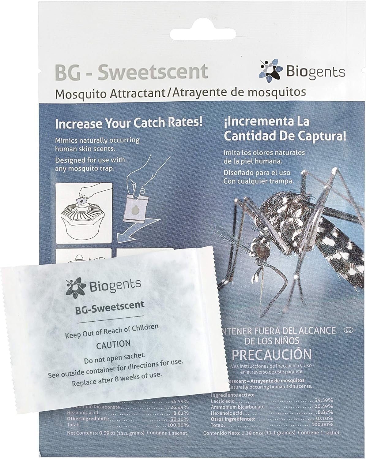 Biogents BG-Sweetscent Attractant to Lure Asian Tiger and Dengue Mosquitoes, Compatible with All Mosquito Traps