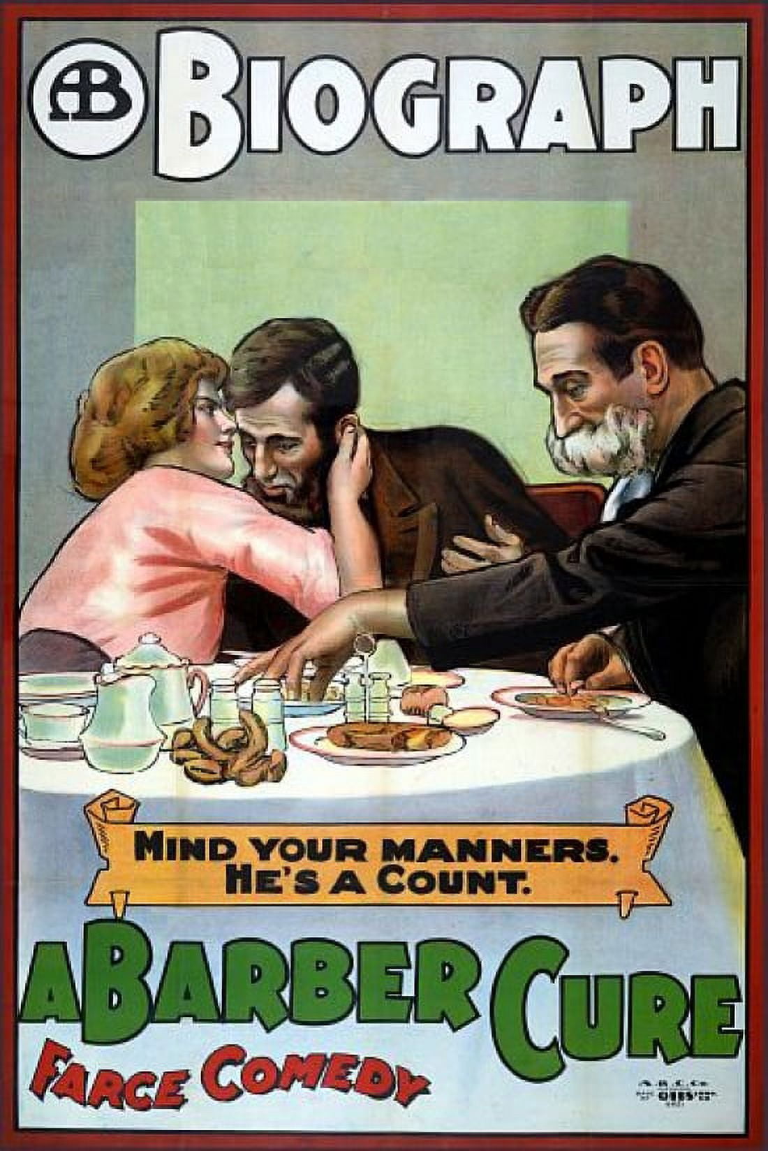 Biograph A Barber Cure Movie Canvas Art - (24 x 36)