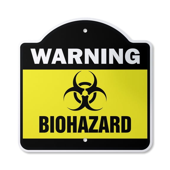 Biohazard 12" X 12" Sign | Indoor/Outdoor Plastic | SignMission Designer Danger Toxic Symbol Bio Radiation Medical Waste Novelty Gift Funny Joke Gag Road Garage
