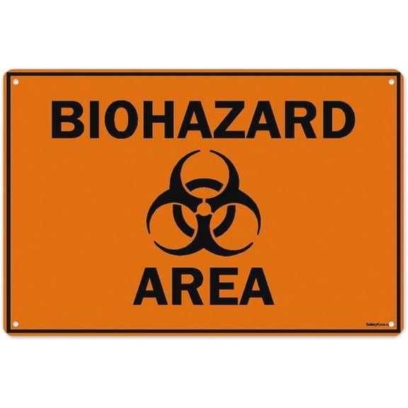 Biohazard Area Sign 8"x12", Aluminum Tin Warning Signs for Home Outdoor Garden, Durable Safety Sign for Lab