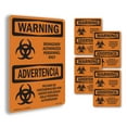 thumbnail image 1 of Biohazard Authorized Personnel Bilingual OSHA WARNING Rigid Plastic Sign 14 Inch x 10 Inch - 5 Pack, 1 of 8
