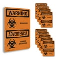 thumbnail image 1 of Biohazard Bilingual OSHA WARNING Aluminum Sign 10 Inch x 7 Inch - 10 Pack, 1 of 8