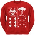 thumbnail image 1 of Biohazard Festive Blocks Ugly Christmas Sweater Red Adult Sweatshirt, 1 of 1
