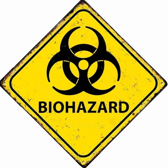Biohazard Graphic Retro Sign Country Home Decor For Home Living Room Kitchen Bathroom Decoration 12X12 Inch