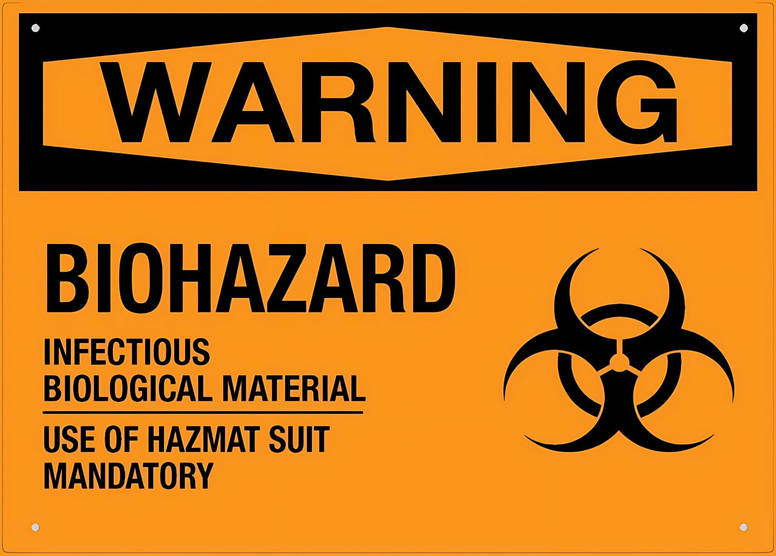 Biohazard Infectious Biological Material Metal Sign 12 x 8 Inches ...