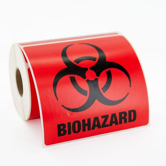 Biohazard Labels 4" x 4" Square
