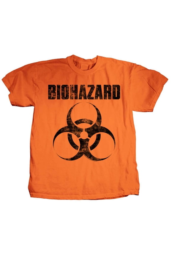 Biohazard Men's Classic Logo T-shirt Large Orange