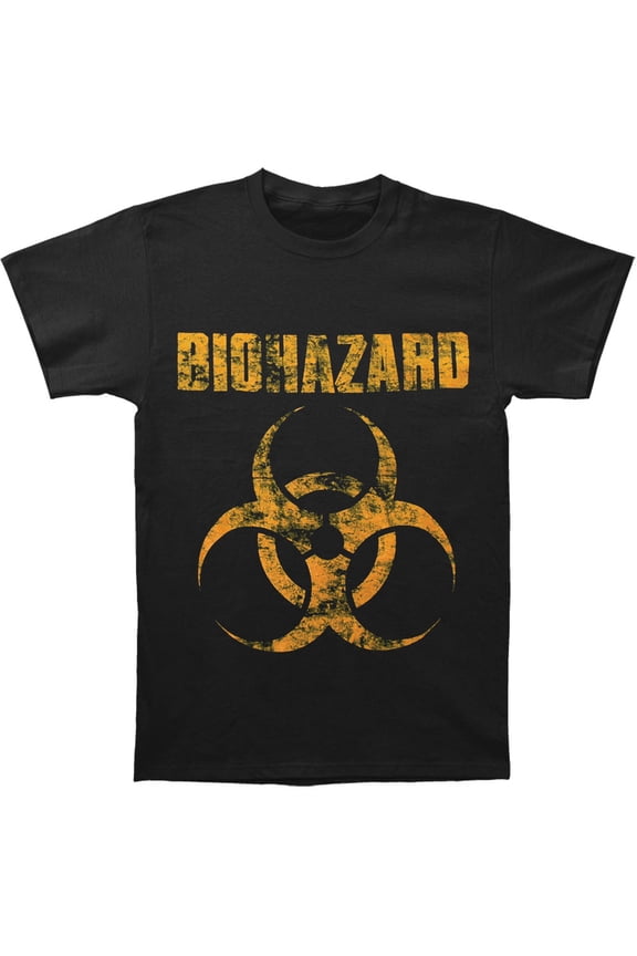 Biohazard Men's Distressed Logo T-shirt X-Large Black