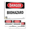 thumbnail image 1 of Biohazard OSHA Danger Vinyl Decal Label 24 Inch x 18 Inch - 5 Pack, 1 of 6