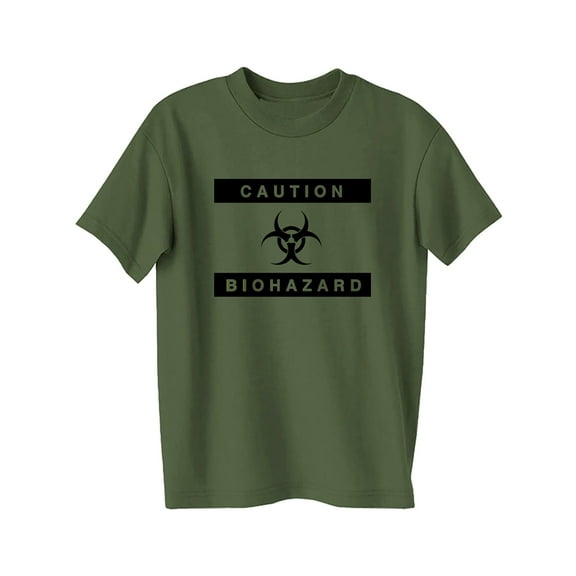 Biohazard Short Sleeve T-Shirt in Military Green