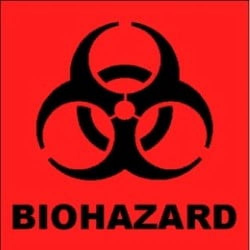 Biohazard Sticker 2in x 2in - Bright Orange - 1 Sticker
