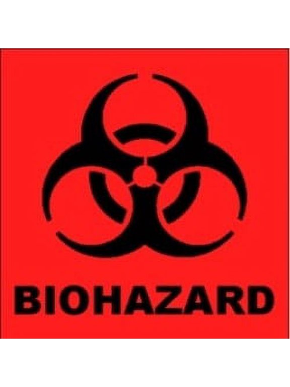 Biohazard Sticker 2in x 2in - Bright Orange - 1 Sticker