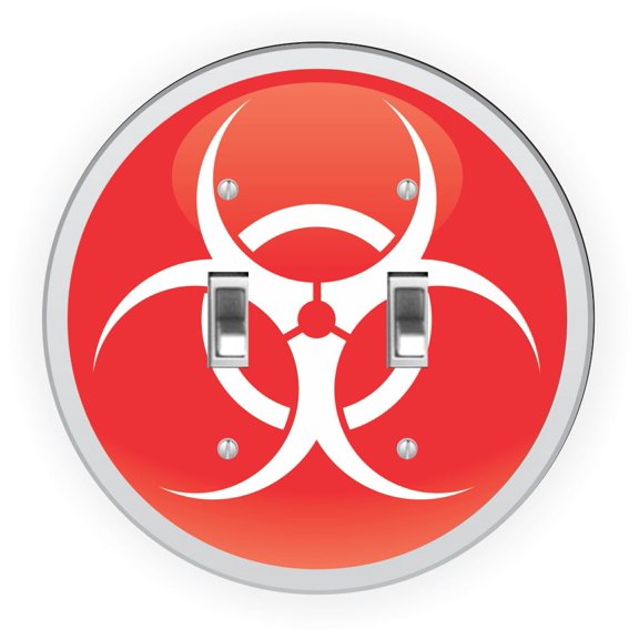Biohazard Symbol Design - Round Light Switch Plate Cover - Double Toggle