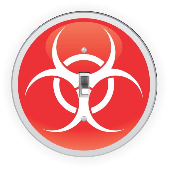 Biohazard Symbol Design - Round Light Switch Plate Cover - Single Toggle