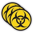 thumbnail image 1 of Biohazard Symbol Hard Hat | Helmet Sticker Decal Label Motorcycle Lunch Box Zombie Apocalypse | Size: 2" Diameter | Pack of 3 Stickers!, 1 of 3
