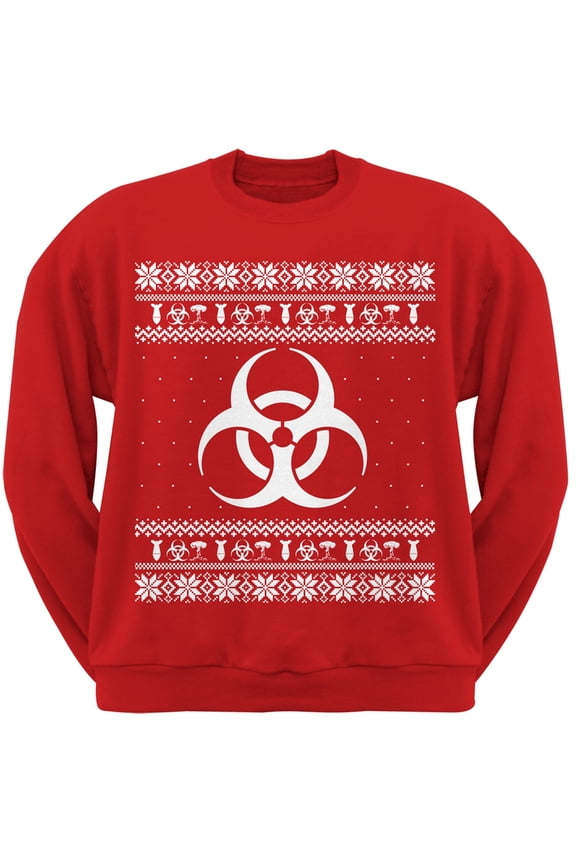 Biohazard Symbol Red Adult Sweatshirt