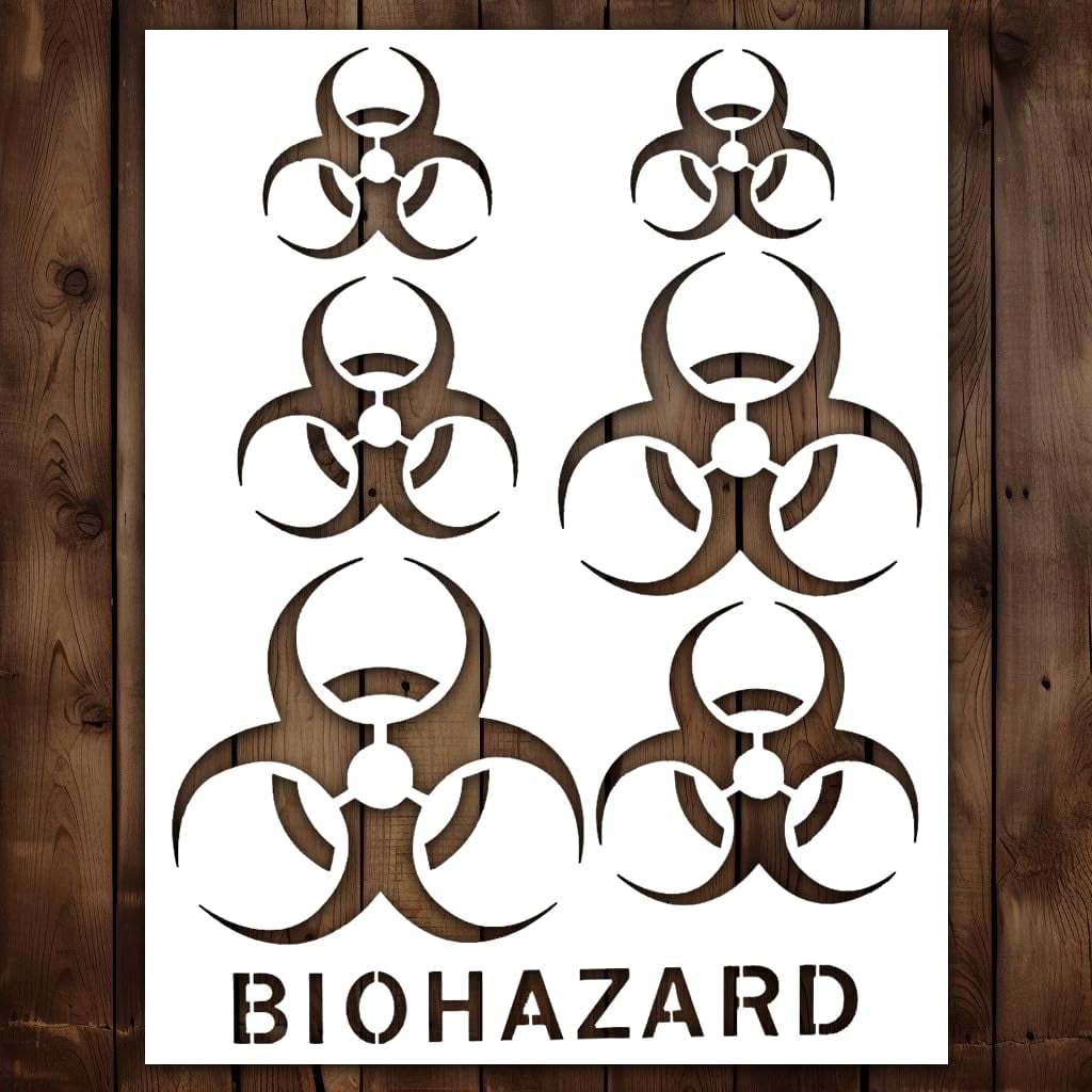 Biohazard Symbol Stencil for Graffiti Spray Paint - Perfect for Wood ...