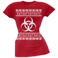 thumbnail image 1 of Biohazard Symbol Ugly Christmas Sweater Red Soft Juniors T-Shirt - 2X-Large, 1 of 1