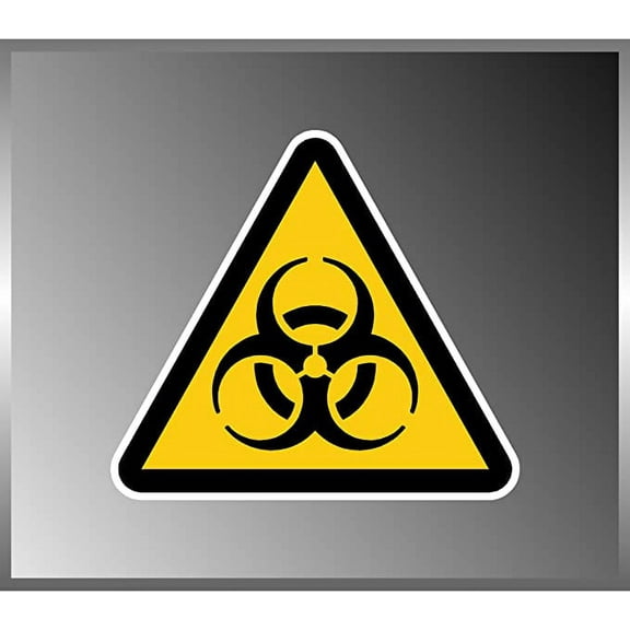 Biohazard Warning Sign Triangle Vinyl Decal Bumper Sticker 4"x5"