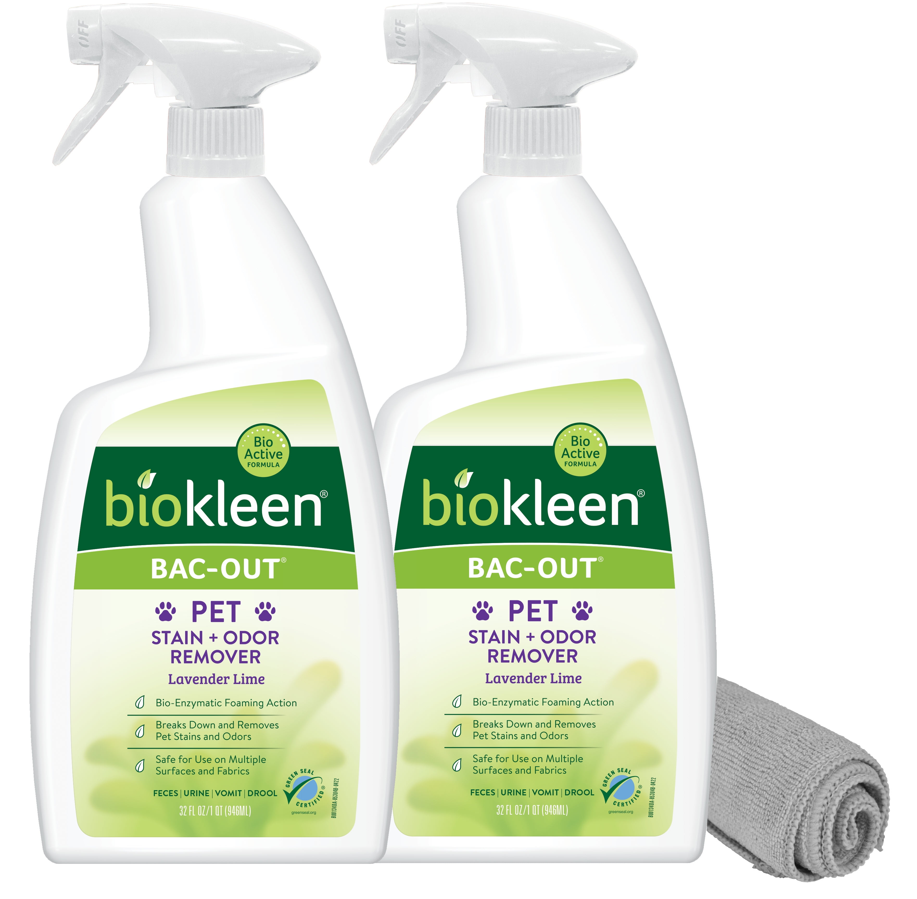 Biokleen Bac-Out Stain & Odor Remover Live Enzyme Cultures & Lime Extract,  32 Fl Oz 