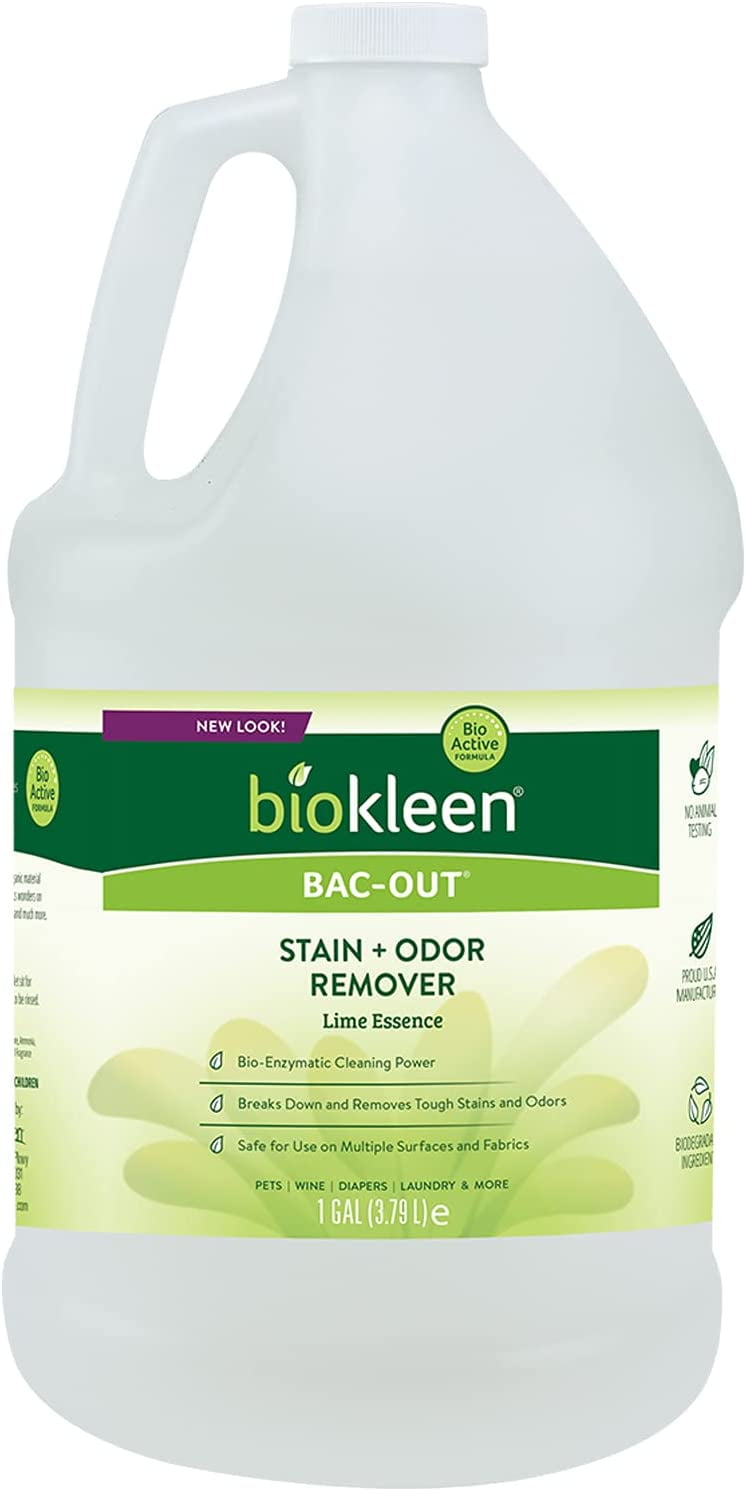 Biokleen BacOut Stain Remover for Clothes & Carpet 128 Ounce Enzyme Destroys Stains & Odors