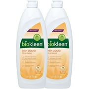 Biokleen Dish Liquid Dish-Washing Soap, Hand Moisturizing, Eco-Friendly, Plant-Based, No Artificial Fragrance, Colors or Preservatives, Citrus & Aloe (2 Pack)