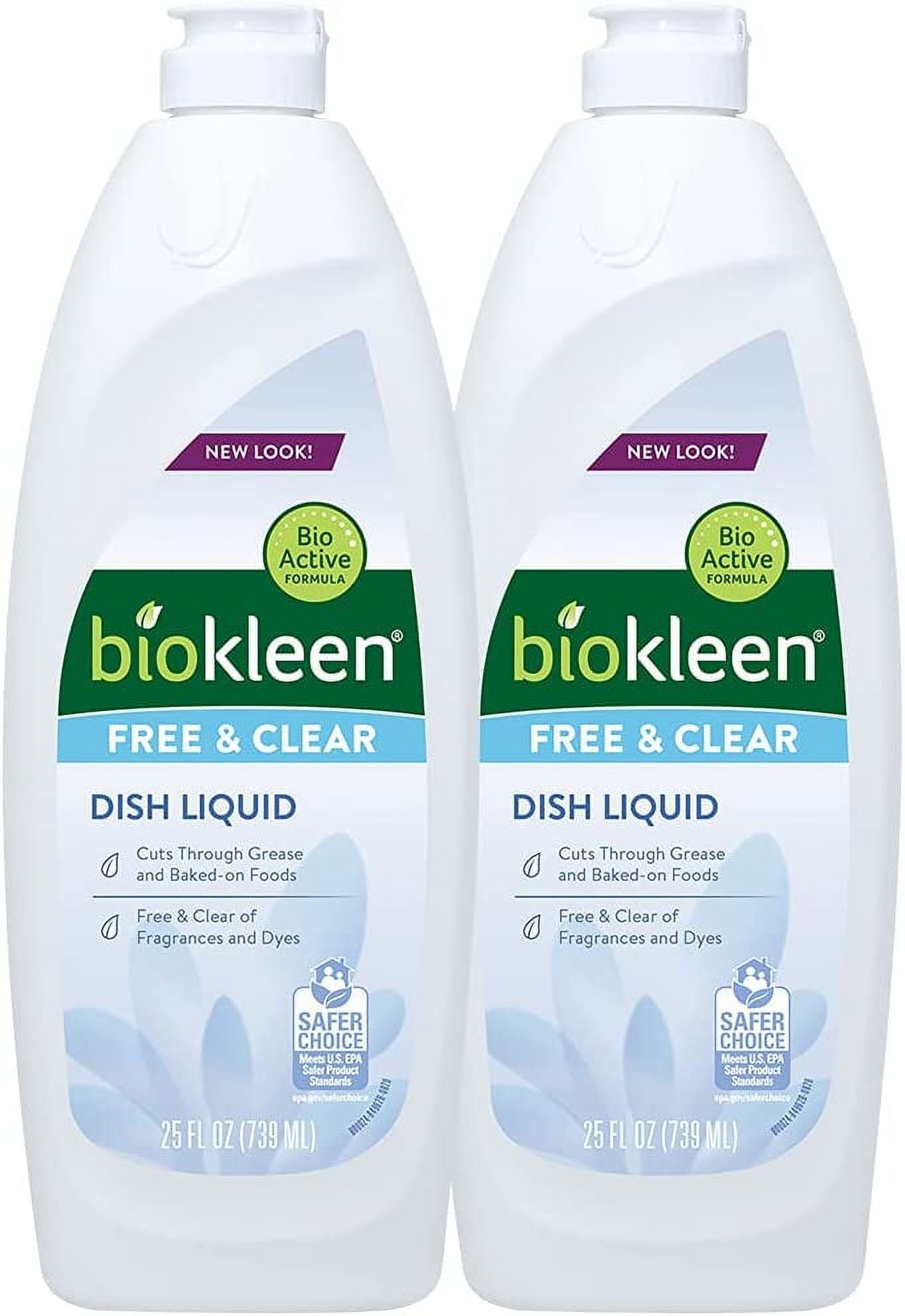 Biokleen Free & Clear Dish Liquid 25 Ounce Soap, Dishwashing, Eco