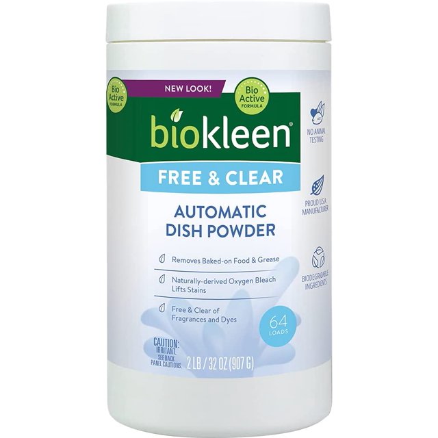 Biokleen Free & Clear Dishwashing Detergent 64 Loads Powder, Concentrated, Phosphate