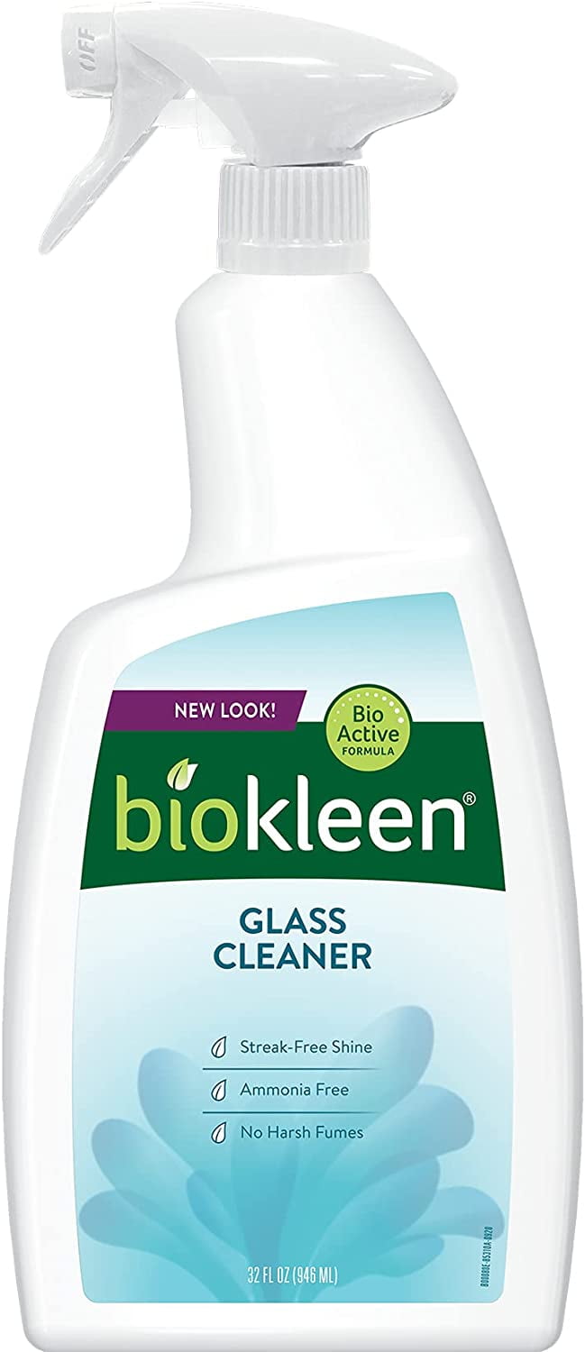 Biokleen Glass Cleaner Spray, Streak-Free, Plant Based 32 fl oz