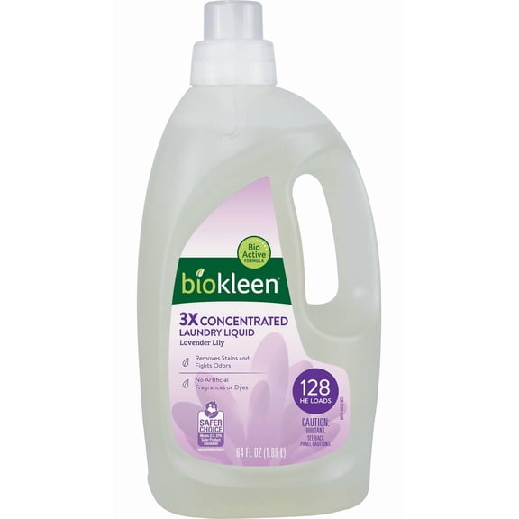 Laundry Liquid, Lavender Lily Essence, 64 fl oz (1.89 L), Biokleen