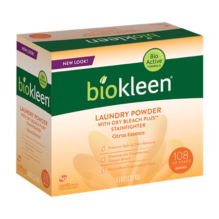 Biokleen Natural Laundry Detergent - 108 HE Loads - Powder, Concentrated, Eco-Friendly, Non-Toxic, Plant-Based, No Artificial Fragrance, Colors or Preservatives, Premium Plus