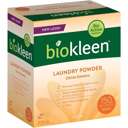 Biokleen Natural Laundry Detergent Powder, Color Safe - Citrus Essence - 10 lb, 1 Pack