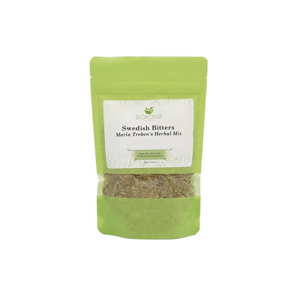 Biokoma Pure and Natural Swedish Bitters Maria Treben's Herbal Mix 100g (3.55oz) In Resealable Moisture Proof Pouch - Herbal Tea, No Additives, No Preservatives, Kosher