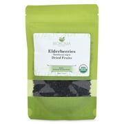 Biokoma Pure and Organic Elderberries Dried Fruits 100g (3.55oz) In Resealable Moisture Proof Pouch, USDA Certified Organic - Herbal Tea, No Additives, No Preservatives, No GMO, Kosher
