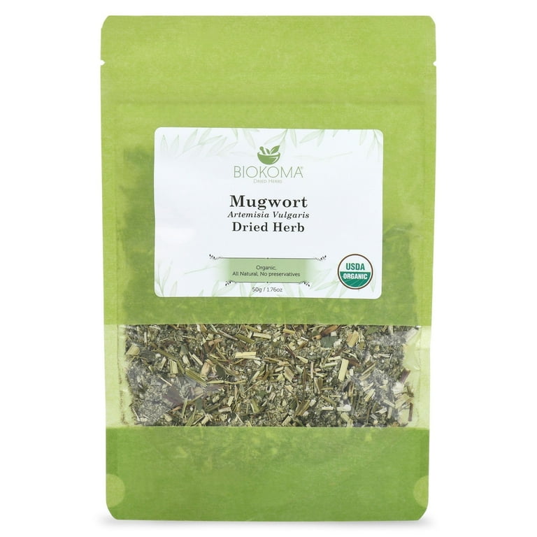 Biokoma Organic Mugwort Dried Herb, Korean Leaves, 50g