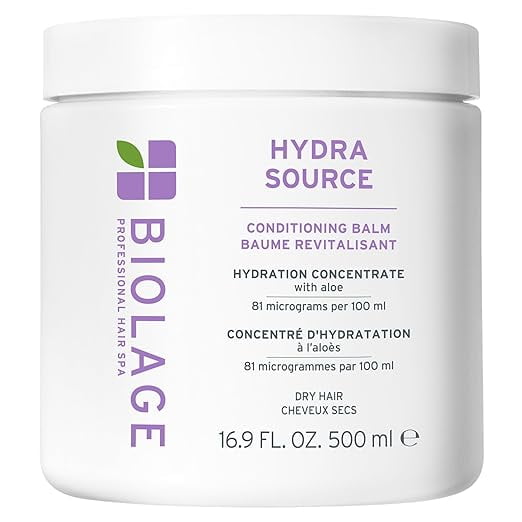 Biolage Hydra Source Conditioning Balm - Conditions Detangles and Adds Softness For Dry Hair Infused with Micro-Filtered Aloe Vera Vegan and Paraben-Free Packaging may vary