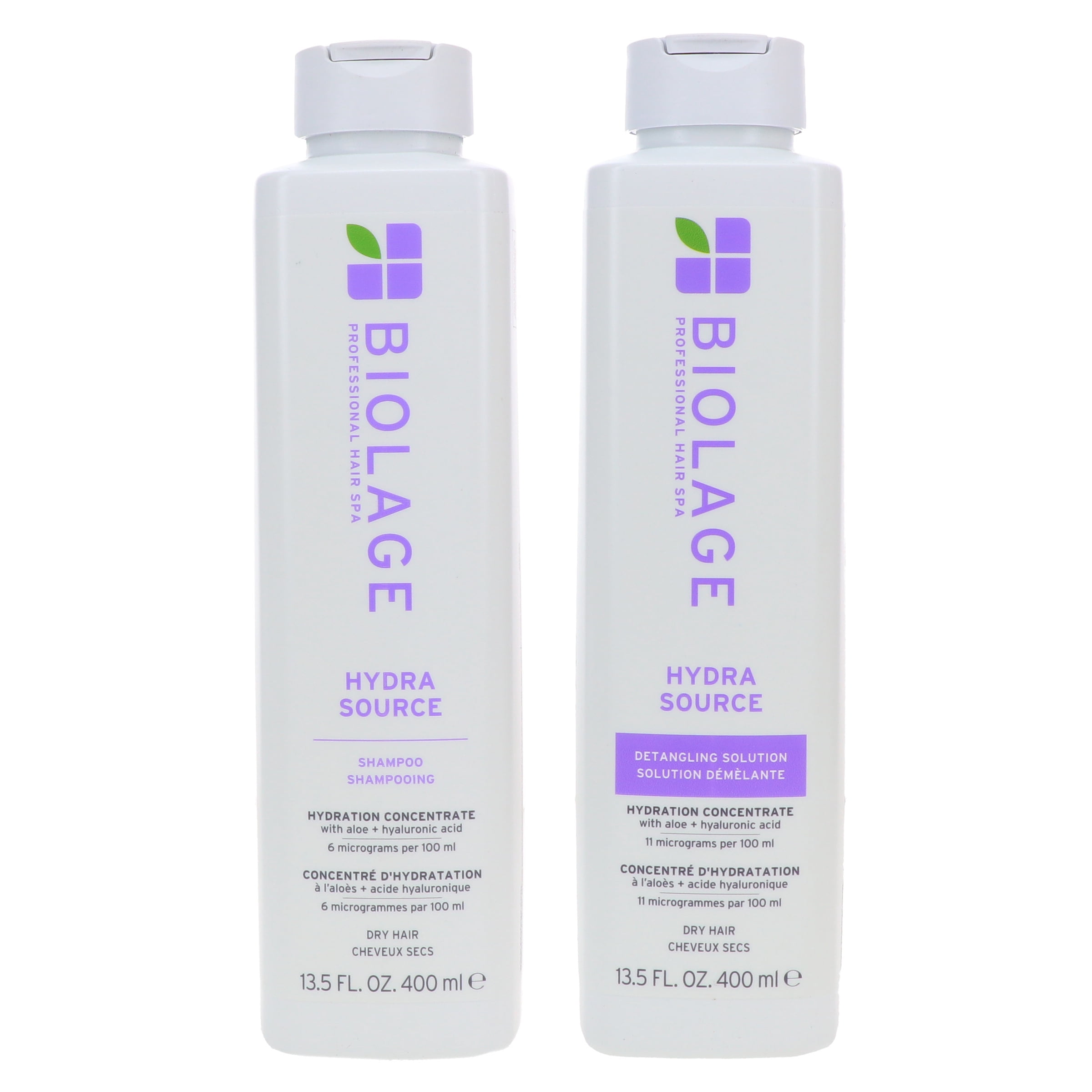 Biolage Hydra Source Shampoo 13.5 oz & Hydra Source Detangling Solution ...