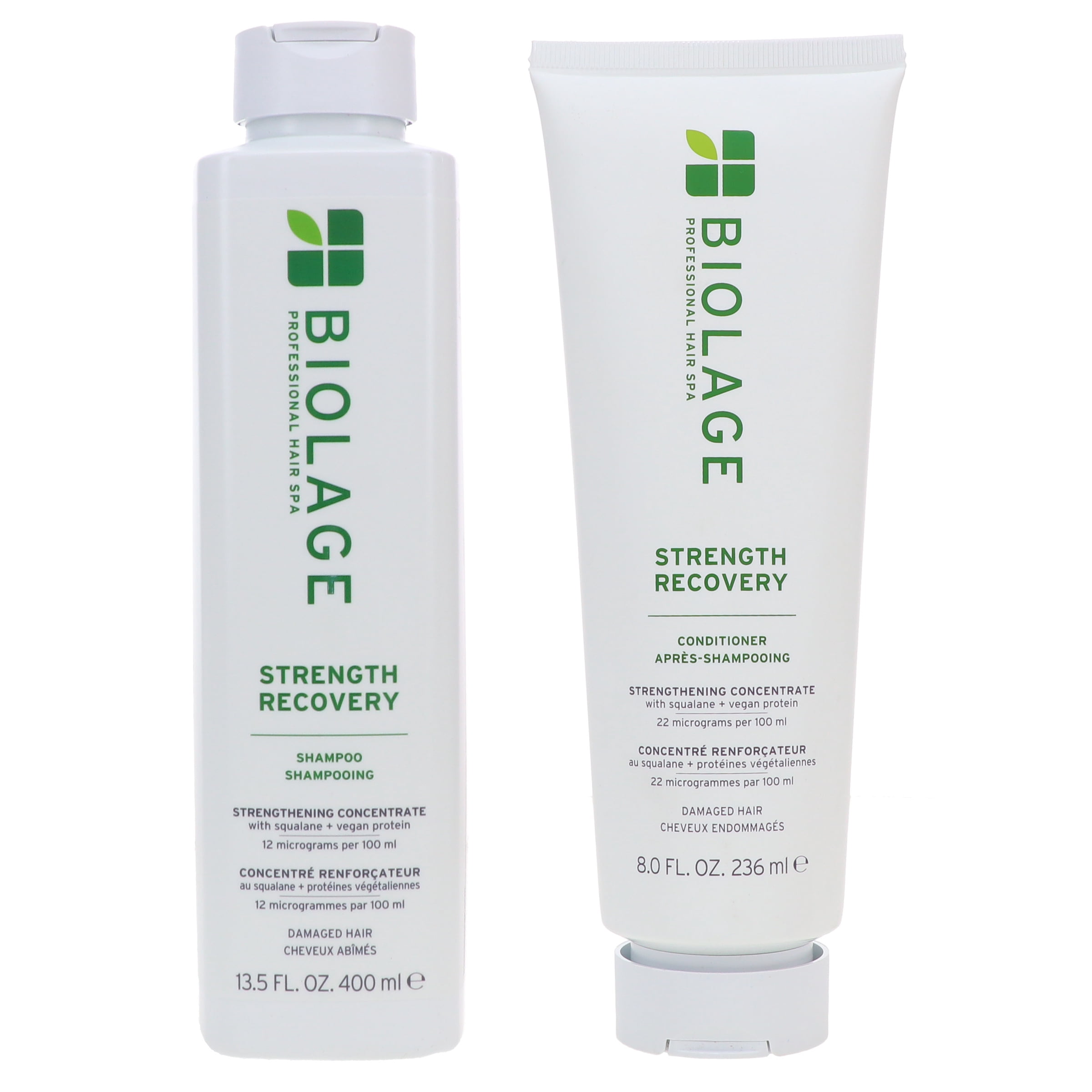 Biolage Strength Recovery Shampoo 13.5 oz and Conditioning Cream 8oz Combo Pack