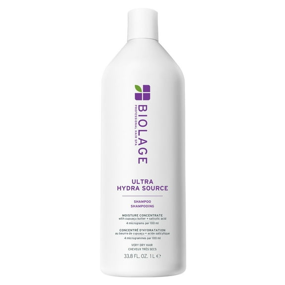 Biolage Ultra Hydra Source Shampoo - Deeply Moisturizes & Conditions Very Dry Hair, For Thick and Coarse Hair, Infused with Cupuau Butter & Salicylic Acid, Vegan & Paraben-Free, 33.8 Fl Oz C80