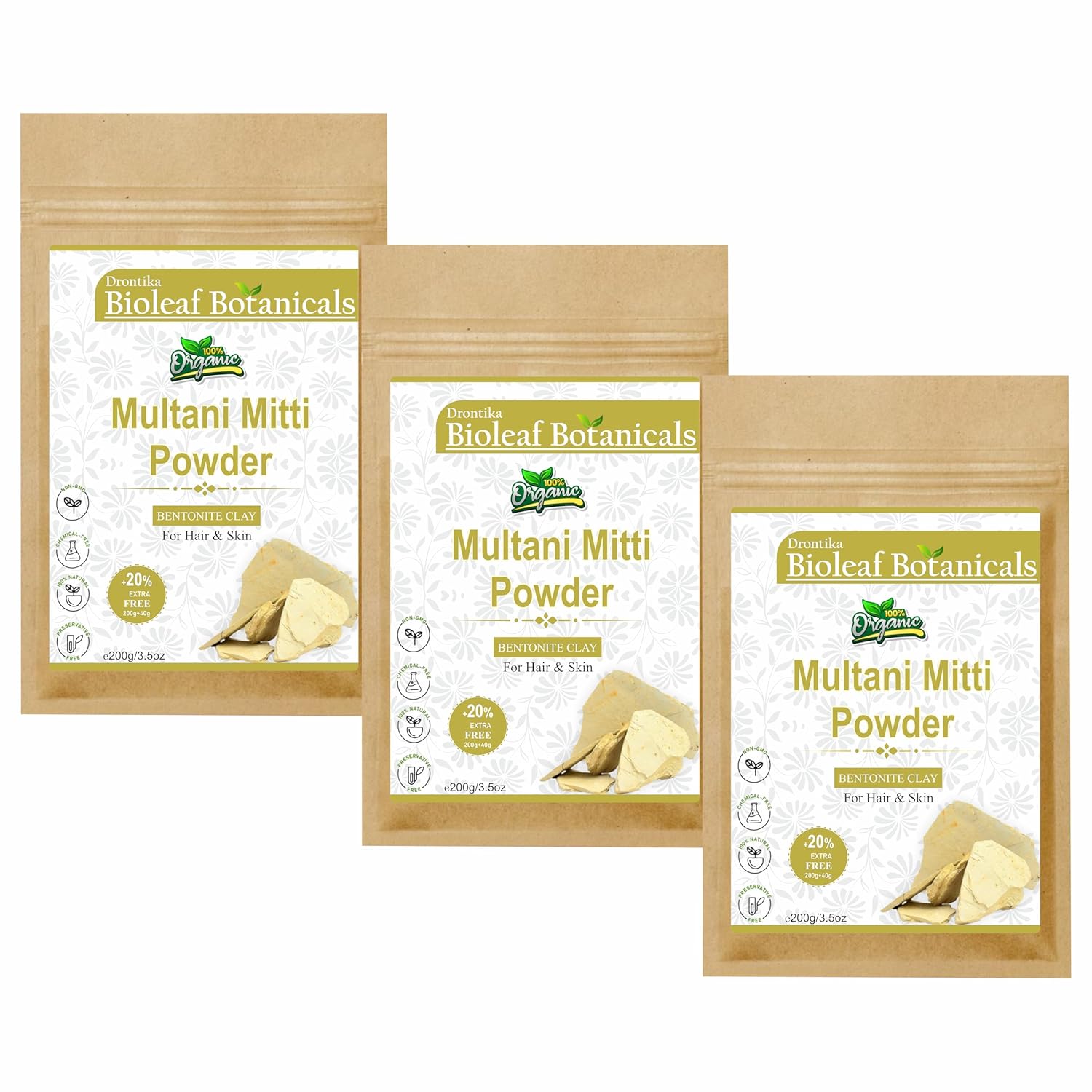 Bioleaf Bioleaf Botanicals Multani Mitti Fullers Earth 100 Pure Natural For ...