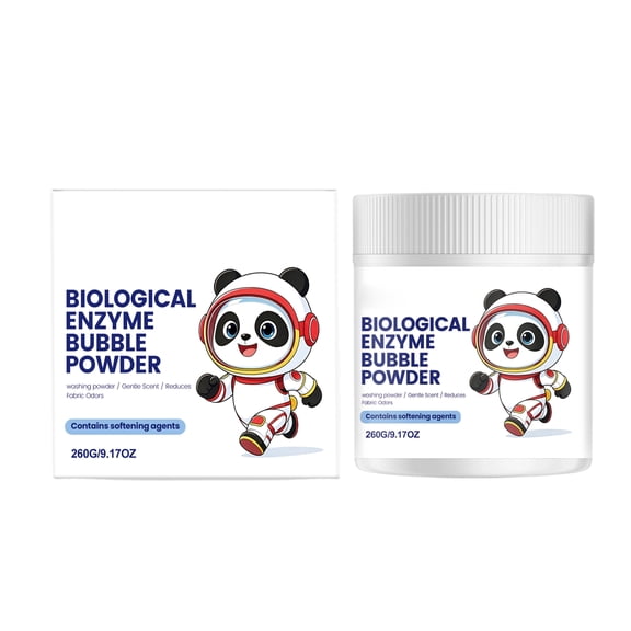 Biological Enzyme Bubble Powder Laundry Detergent Powder Deep Cleaning Formula for Fabrics Gentle on Fibers Suitable for Various Textiles 260g 917OZ