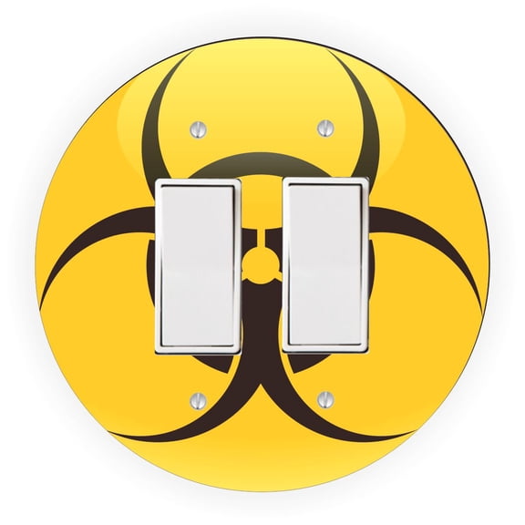 Biological Hazard Symbol Design - Round Light Switch Plate Cover - Double Rocker