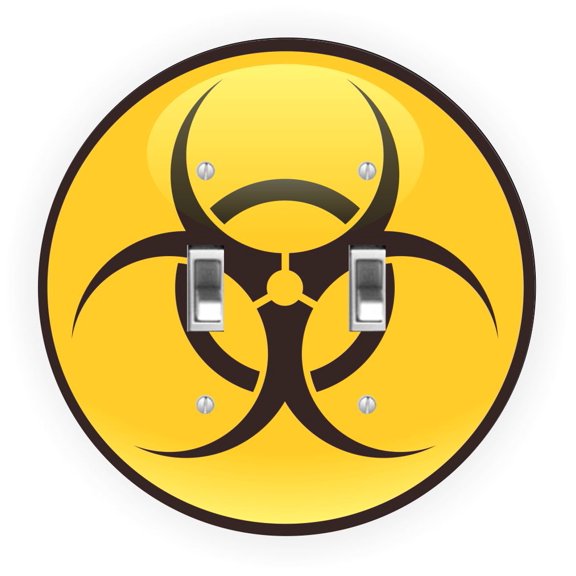 Biological Hazard Symbol Design - Round Light Switch Plate Cover - Double Toggle