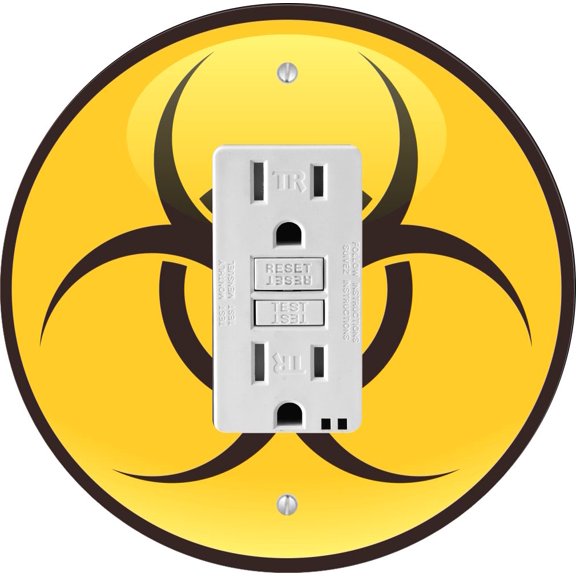 Biological Hazard Symbol Design - Round Light Switch Plate Cover - GFI