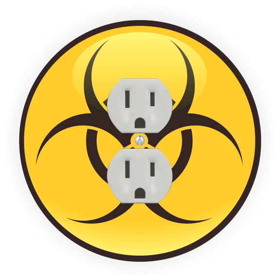 Biological Hazard Symbol Design - Round Light Switch Plate Cover - Outlet Cover