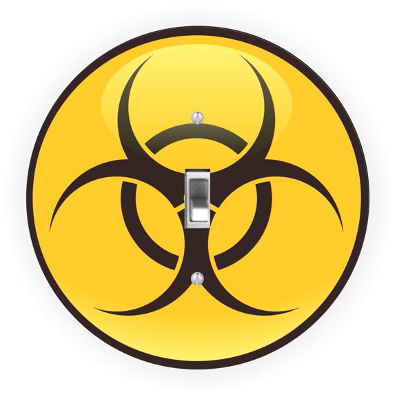 Biological Hazard Symbol Design - Round Light Switch Plate Cover - Single Toggle